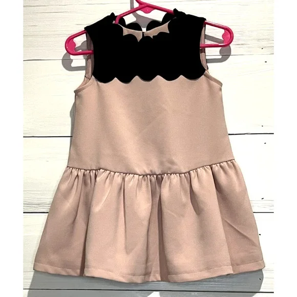 Victoria Beckham | Dresses | Victoria Beckham For Target Black Blush Pink Drop  Waist Scallop Trim Dress 2t | Poshmark